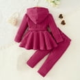 thumbnail image 4 of Xyant Toddler Baby Girl Clothes Fall Winter Outfits Infant Girl Hooded Sweatshirt Top 6 9 12 18 24 Months 2T 3T Pants Set (Hot Pink,6-9 Months), 4 of 7