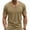 Khaki, variant on Afuyipoi Tshirts for Men V-neck Casual Solid Short Sleeve Sport Tee Tops Army Green Size L