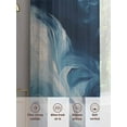 thumbnail image 3 of Blue Abstract Art Sheer Curtains for Living Room Bedroom Modern Waves Art Sheer Curtains 45 Inch Long 2 Panels Set Light Filtering Curtain Window Treatments Drapes for Dining Room, 3 of 6