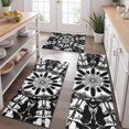 thumbnail image 2 of Black White Tie Dye Mandala Pattern Kitchen Rugs Sets Of 3,Kitchen Runner Rugs Non Skid Washable,Decorative Kitchen Floor Mats for Kitchen,Sink,Laundry,17"x30"+ 17"x47" + 17"x59", 2 of 6