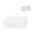 thumbnail image 3 of Organizador de pared colgante, cesta colgante de alambre, cesta de alambre de acero resistente para manualidades Blanco M con pegatina, 3 of 9