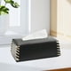 thumbnail image 5 of Caja de pañuelos de cuero con diseño moderno, servilletero decorativo para sala de estar o dormitorio, caja de pañuelos de gran capacidad con amplia apertura, material de poliuretano para una elegant, 5 of 6