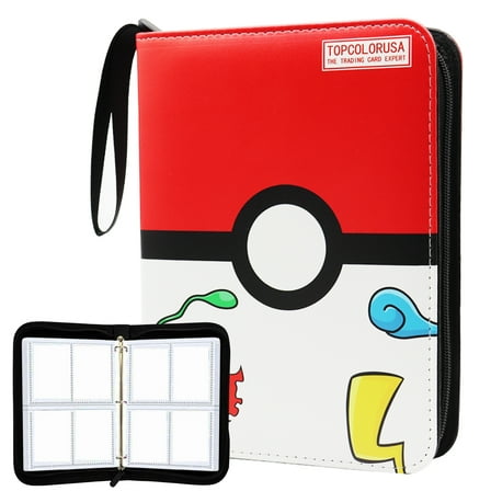 400 Pockets Trading Cards Album,Card Binder 4-Pocket, Scrapbook Bag, Cards Collector Album Holder Fits 400 cards with 50 removable sheets