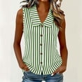 thumbnail image 6 of cocolona Womens Summer Striped Tank Tops Collar Sleeveless Button Shirts Trendy Casual Slim Fit Blouses, 6 of 6