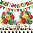 thumbnail image 1 of Christmas Party Decoration Set with Balloon Hangings and CardsProduct Name: Christmas Themed Party Balloon Set, 1 of 4