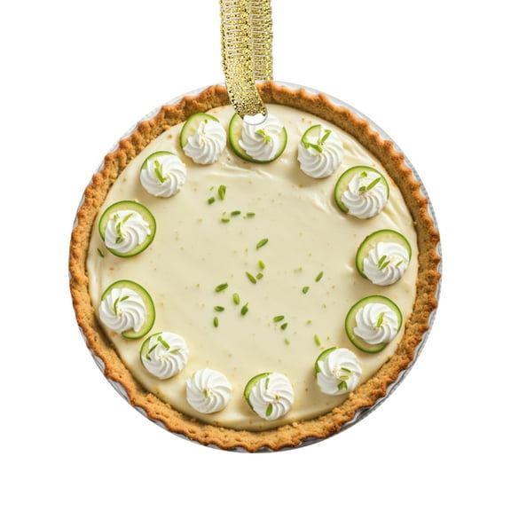 Key Lime Pie Tart Food Lovers Foodie Novelty Holiday Christmas Ornament Xmas Tree Gift (Flat Design Printed on Ceramic, NOT 3D)