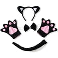 thumbnail image 2 of Accesorios de fiesta para niñas y niños, diadema con orejas de gato para cosplay, falda tutú, conjunto de guantes de cola, disfraz de Halloween, carnaval, regalo de cumpleaños, 2 of 5