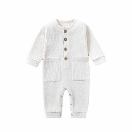 

Clearance Sales Online Deals Juebong Autumn Spring Baby Girls Boys Cute Romper Long Sleeve Button Sweatshirt Jumpsuits White 6-9 Months