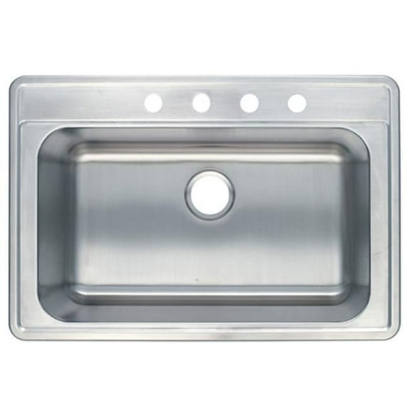 Gourmetier Studio  Self Rimming Single Bowl Sink  Brushed Nickel