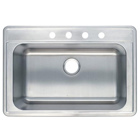 Gourmetier Studio Self Rimming Single Bowl Sink Brushed Nickel