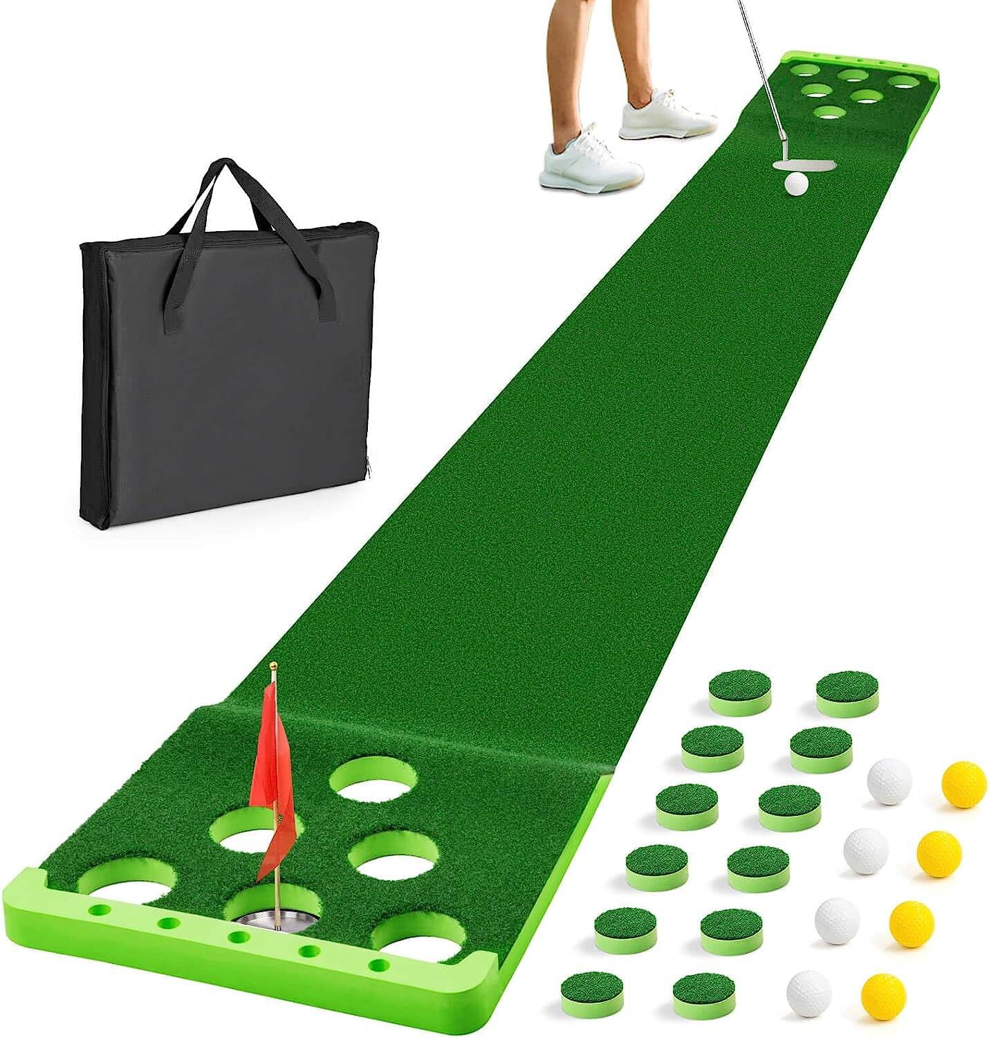 Golf Pong Putting Game Set with Front Border for Indoor&Outdoor, Golf