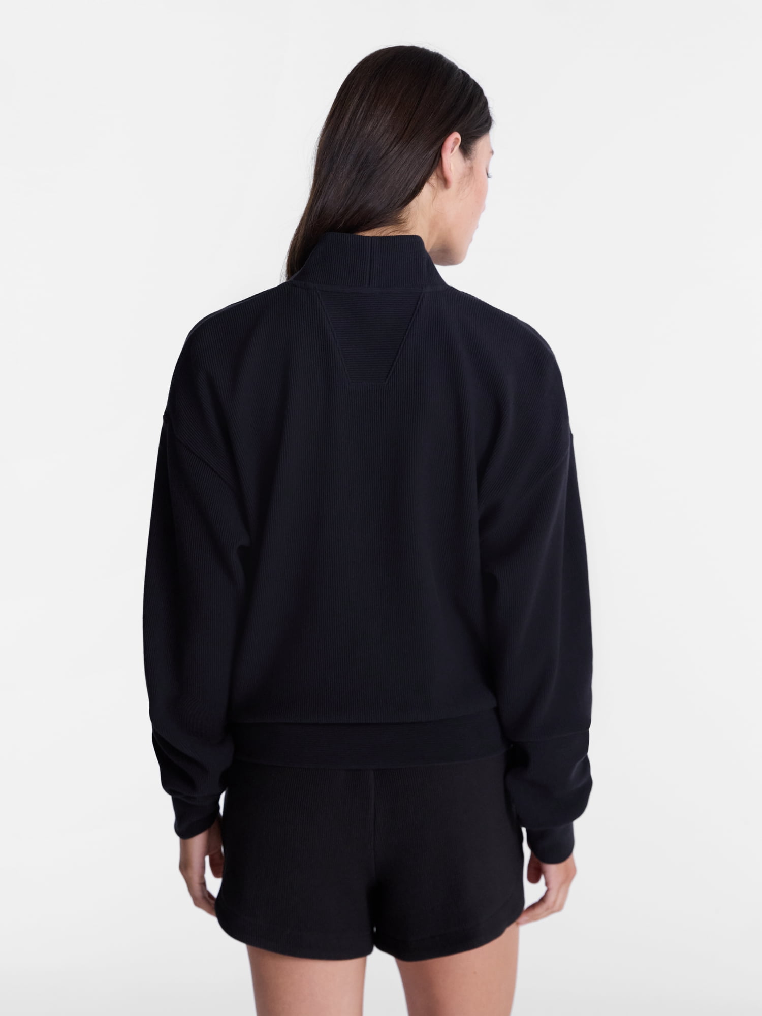 Avia Women's and Women's Plus Ribbed Ottoman Quarter Zip Sweatshirt, Sizes XS-4X