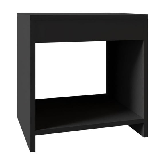 Night Table 16.5"H,1 Spacious Shelf,Black,Black Engineered Wood Furniture Bedroom Nightstands