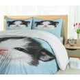 thumbnail image 5 of Ambesonne Cartoon Duvet Cover Sets, Furry Pink Nose Kitten, 2-Queen, Black White Blue, 5 of 6