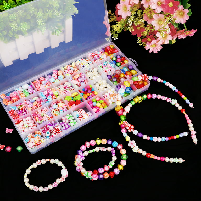 New 1900Pcs Bead Bracelet Making Kit Letter Bead Jewellery Making Kit  Colorful Beads Bracelet Making Kit with Barrel Beads - AliExpress