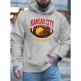 thumbnail image 2 of Kansas City EST 1960 Men's Hoodie - Cozy Fleece Sweatshirt with Helmet & Laces Print, Gray, Long Sleeve, Casual Winter Wear for KC Fans, Cold Weather Clothing, 2 of 9