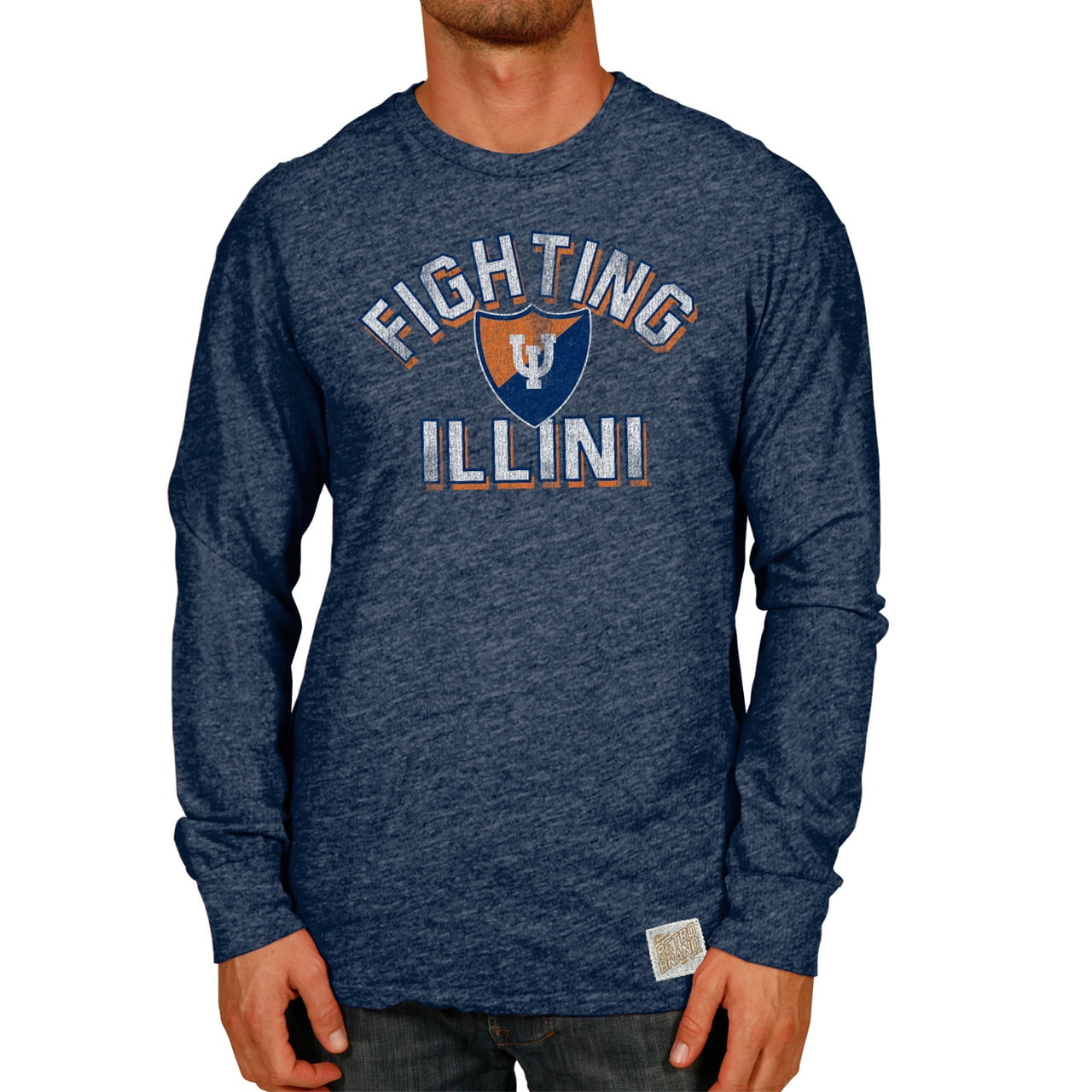 Original Retro Brand Illinois Fighting Illini Adult Vintage Fighting Illini Long Sleeve T