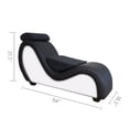 thumbnail image 3 of Yoga Chaise Lounge Chair for Stretching Relaxation Exercise, Ergonomic S Curved Chaise Lounge, Modern Faux Leather Curved Chaise Lounge for Bedroom, Living Room (Black & White), 3 of 5