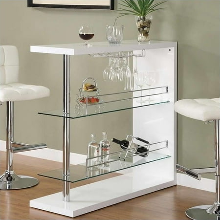 Zen Bar Table - Coaster Contemporary Bar Storage Table, Multiple Finishes