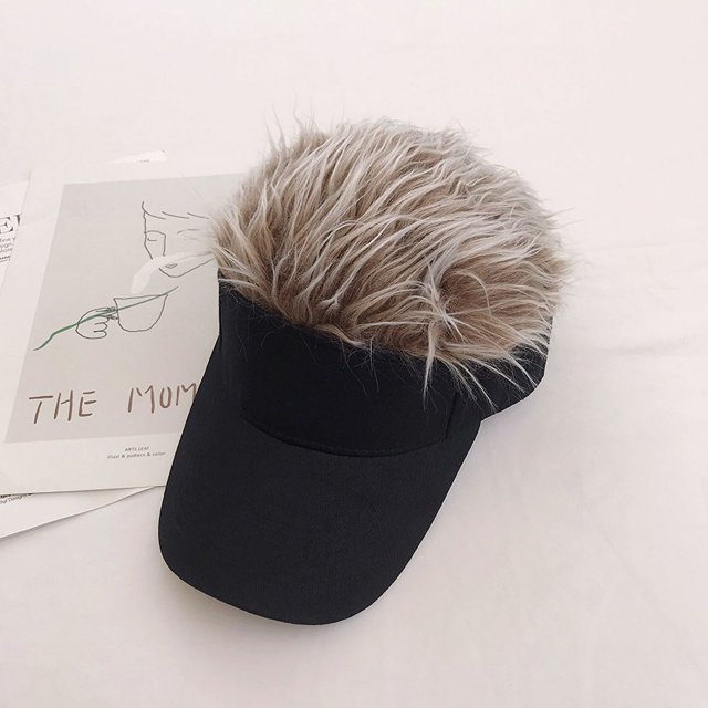 Gorra de peluca, tendencia de moda, gorra para hombres y mujeres, estilo coreano, personalidad, divertida, hermosa, sombrero de copa vacío