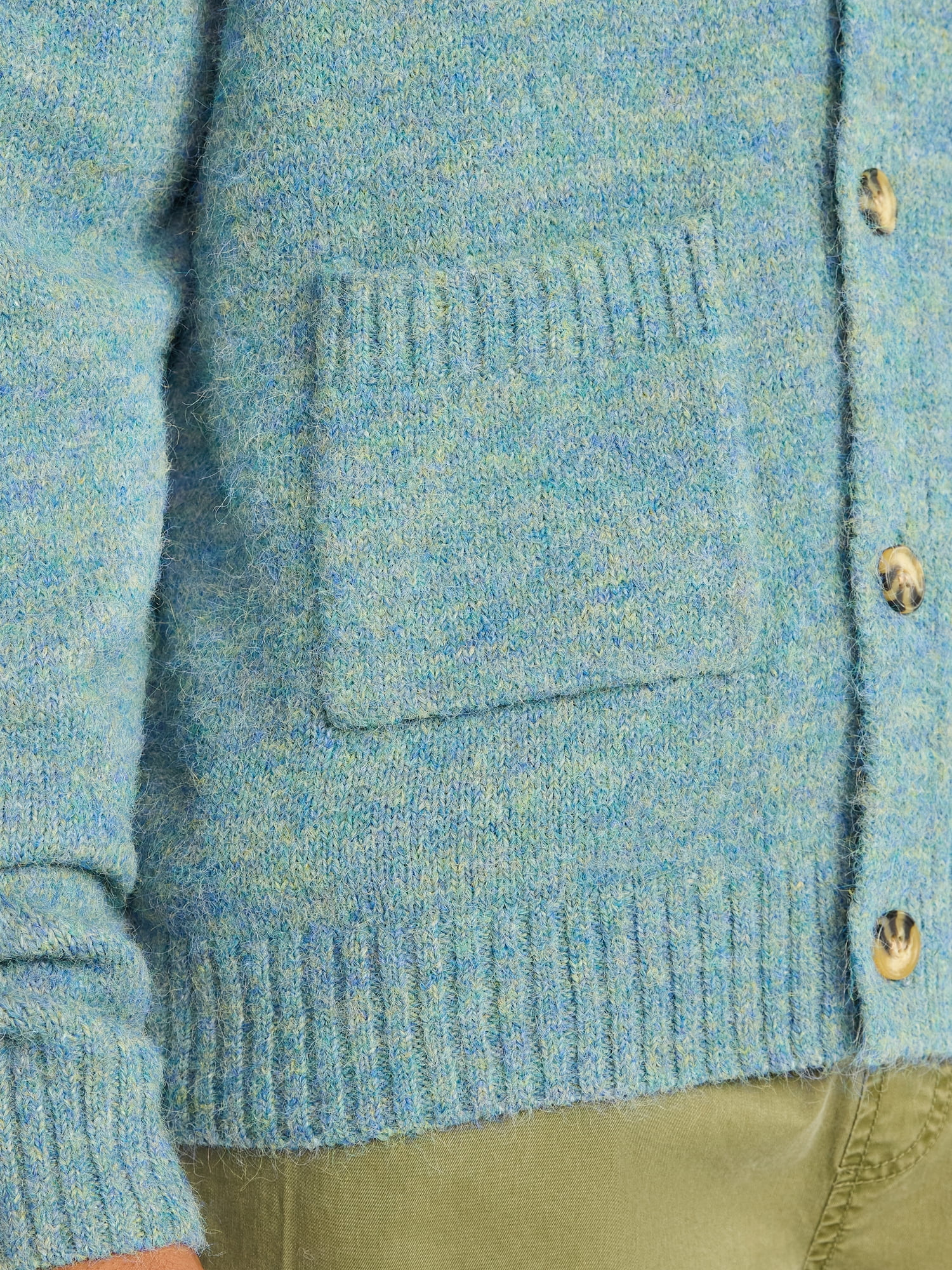 No Boundaries V-Neck Brushed Cardigan Sweater, Midweight, Men's & Big Men's