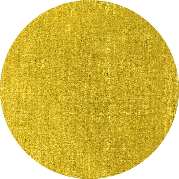 Ahgly Company Indoor Round Solid Yellow Modern Area Rugs, 5' Round