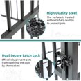 thumbnail image 5 of MEETWARM Large Outdoor Dog Kennel, Metal Heavy Duty Pet Playpen, Rust-Resistant Outdoor Dog Fence with Anti-UV & Waterproof Top Cover and Secure Lock for Backyard, 5'L x 5'W x 6'H, 5 of 7