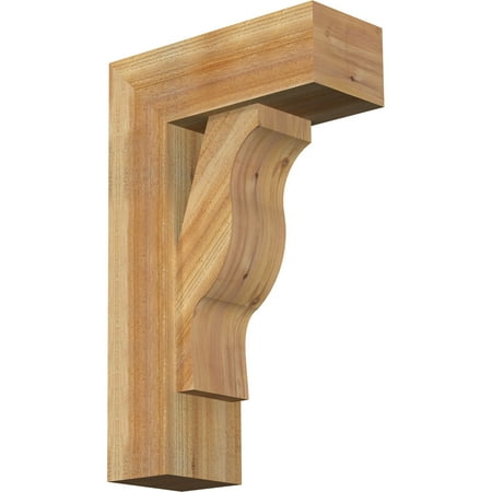 

Ekena Millwork 8 W x 20 D x 32 H Funston Block Rough Sawn Bracket w/ Offset Brace Western Red Cedar