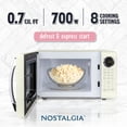 thumbnail image 3 of Nostalgia Retro 700W Microwave Oven – 0.7 Cu Ft Capacity – Ivory, 3 of 8