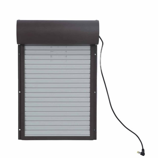 Rolling Curtain Chicken House Door, Automatic Chicken Coop Door Rustproof Solar Powerd Brown Multifunction With LED Display Controller For Poultry For Duck