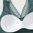 thumbnail image 6 of Bigersell Pullover Bras Women Mesh Lace V-Neck Bra Ladies Push up Bra No Underwire Padded Bralette Wireless Sports Bras for Women Pull On Closure Soft Bra Style-D34, Green One Size, 6 of 8