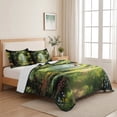 thumbnail image 5 of Queen Quilt Set 90''x96'', Forest Lightweight Bedspread Coverlet Set with 2 Pillow Shams, Nature Woodland Spring Scenic Green Trees Flower Breathable All Season Quilt Bedding for Bedroom/Guest Room, 5 of 9