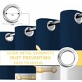 thumbnail image 6 of Yellow Anchor Nautical Blackout Curtains for Bedroom/Living Room, Thermal Insulated Kitchen Curtains, Navy Blue White Striped Grommet Darkening Window Treatment Drapes 52"x84"x2, 6 of 8