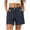 Navy, variant on hoksml Women High Waist Linen Blend Shorts, Button Front Casual Rolled Hem Summer Shorts with Pockets