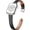 Black with Silver, variant on Slim Genuine Leather Band Compatible with Apple Watch, Women's Thin Replacement Strap, Brown with Silver, 38/40/41mm