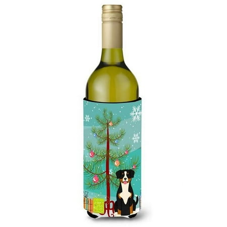 

Merry Christmas Tree Entlebucher Wine Bottle Beverge Insulator Hugger