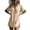 Khaki #1, variant on WULMLEO Collared Button Front Linen Beach Cover Up for Women Short Sleeve Side Split Loose Mini Shirts Dress Vacation Tunics White Cotton-Linen Blend