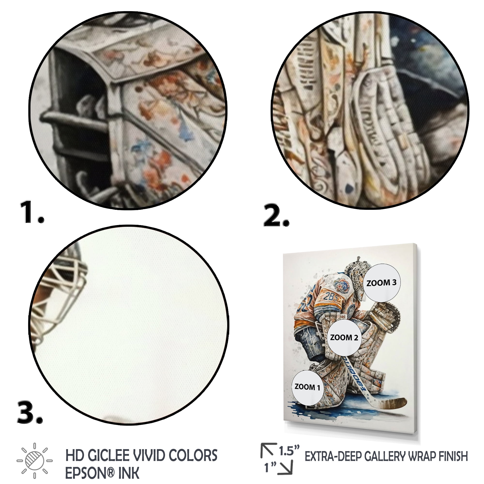 Designart Goal Keeper During Hockey Game I Canvas Wall Art
