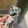 thumbnail image 5 of Kawaii Cute Tulip Flower Cow Print Plating Mirror Lanyard Chain Phone Case Compatible with iPhone Case (Silver,iPhone 12), 5 of 6