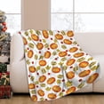 thumbnail image 2 of Harvest Season Autumn Throw Blanket Pumpkin Apple Farmhouse Yellowing Fallen Leaves Blanket Cozy Soft Lightweight Flannel Plush Blankets for Bed Couch Living Room Sofa Chair,50x60 Inch, 2 of 6