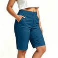 thumbnail image 5 of Womens Sweat Shorts 2 Pack Women’s Golf Shorts, High Waist Bermuda Shorts with Pocket, Summer Outdoor Workout Sports Bottoms Blue XL, 5 of 6