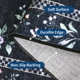 thumbnail image 5 of Garvee 2'x6' Floral Runner Rug Modern Print Bordered Carpet, Washable Rug Non Slip Indoor Floor Mat for Hallway Bedroom Kitchen, Black, 5 of 6