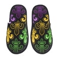 thumbnail image 1 of Balery Mardi Gras1 Pantuflas de Casa de Felpa Silenciosas con Diseño Estampado, Zapatillas Cómodas Antideslizantes de Algodón para Interior-Large, 1 of 8