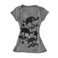 thumbnail image 2 of vigerkar Women's Shirts Clothes Vintage Graphic Tee Y2k 2000s Goth Top Women Short Sleeve Streetwear, Pack of 2 (Grey 1PCS & Yellow 1PCS, L), 2 of 5