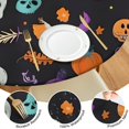 thumbnail image 4 of Halloween Skull Pumpkin Pattern Round Fitted Tablecloth with Elastic Edge,Dining Table Cover Waterproof,Outdoor Round Tablecloth for Camping,Dining,Indoor and Outdoor, 4 of 7