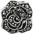 thumbnail image 2 of 925 Sterling Silver Charm For Bracelet Marcasite Flower Bead Stone Crystal, 2 of 7