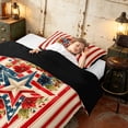 thumbnail image 4 of Manfei Watercolor Stars Twin Comforter Sets, Floral Stripe Bedding Set, Red White Blue Green, Black Reversible 2pcs, 1 Comforter and 1 Pillowcase, 4 of 6