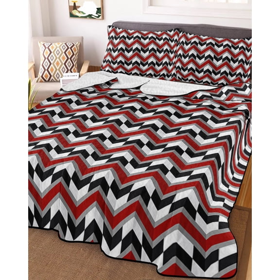 Black Red,Queen Size Down Alternative Comforter,Lightweight Comforter Quilt Bedding Set with Pillow Shams Abstract Minimalist Geometric Lines Stripes Art Bed Comforter Duvet Insert 90"x96"