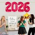 thumbnail image 6 of PMU New Year's Eve Party 2026 New Year, Graduation "2026" 40in Ruby Red Number Mylar Balloons Birthday, Special Events Accessories Party Celebration (4/pkg) Pkg/1, 6 of 7