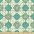 thumbnail image 2 of Ambesonne Plaid Fabric by the Yard Upholstery, Classic Squares Dotted Lines, 1 Yard, Dark Seafoam and Ivory, 2 of 5